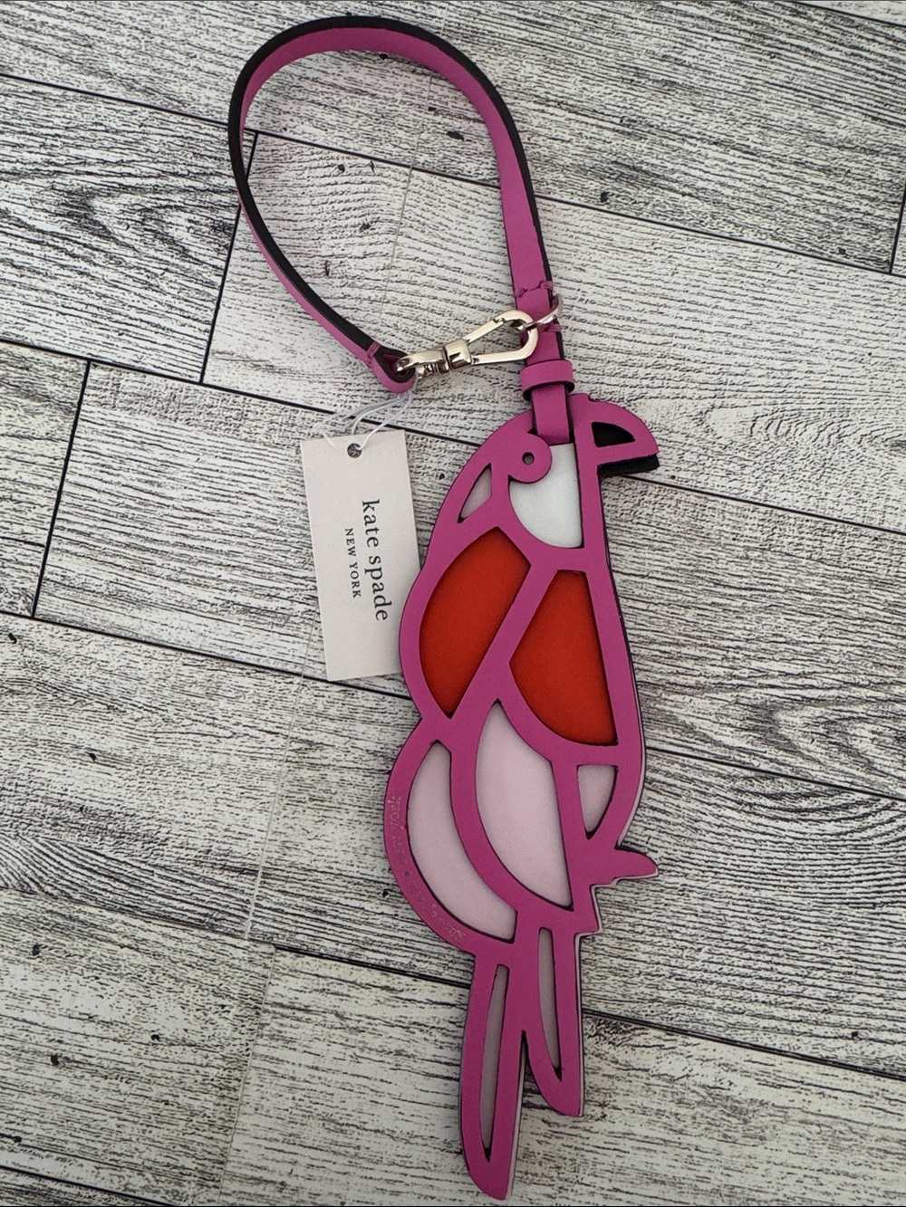 Kate Spade Flock Party Parrot Key FOB/Bag Charm NWT
